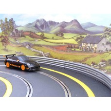 SCALEXTRIC Radius 2 Outer Borders & Barriers Black / Yellow x FOUR